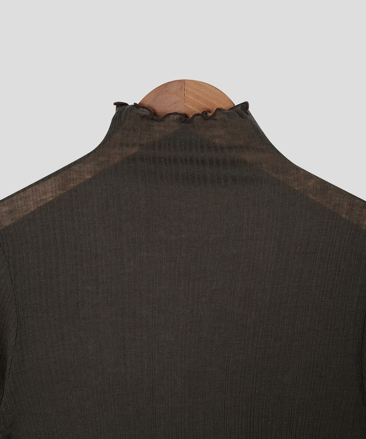 ハイシースルーリブTシャツ