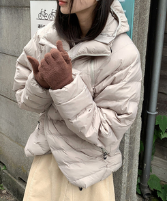 軽量スラグランハイネックダウン GRAY BEIGE