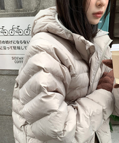 軽量スラグランハイネックダウン GRAY BEIGE