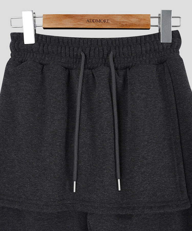 【起毛】ラップスカートブーツカットバンディングパンツ