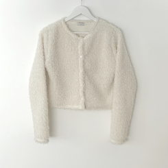 ボアフリースクロップウールファーカーディガン