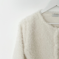 ボアフリースクロップウールファーカーディガン