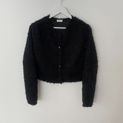 ボアフリースクロップウールファーカーディガン