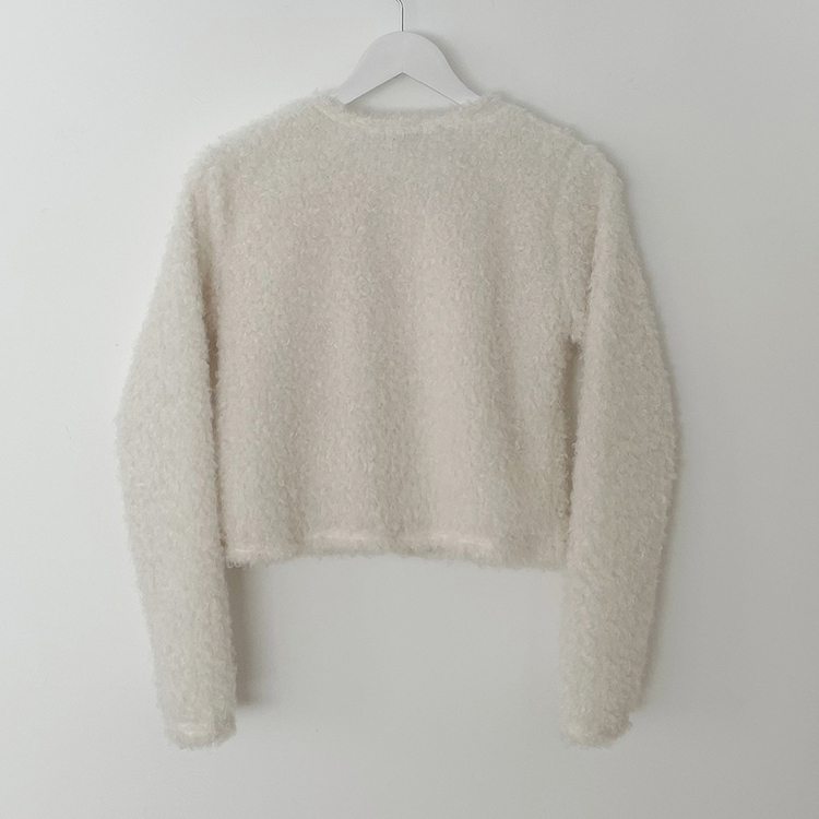 ボアフリースクロップウールファーカーディガン