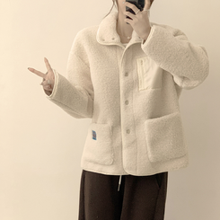 ウールフリースモコモコジャケット IVORY