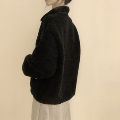 ウールフリースモコモコジャケット BLACK