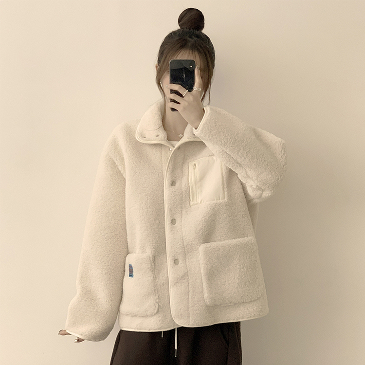 ウールフリースモコモコジャケット IVORY