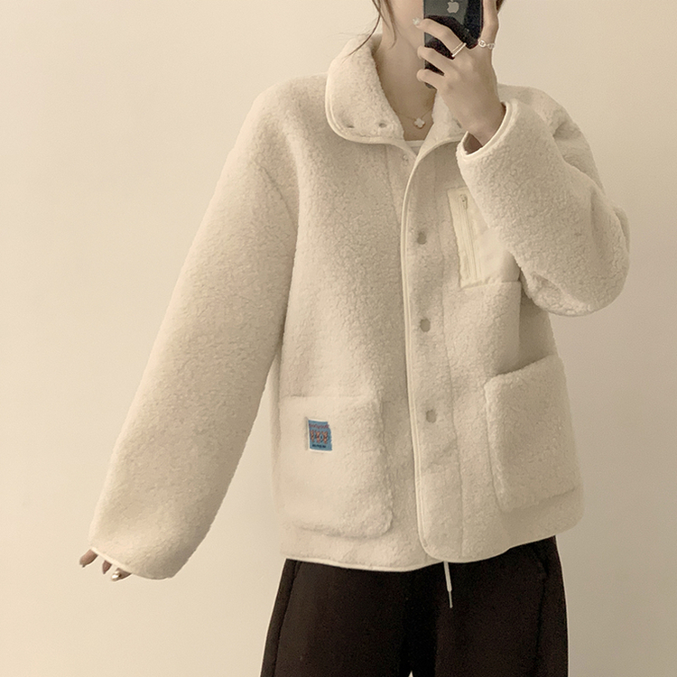 ウールフリースモコモコジャケット IVORY