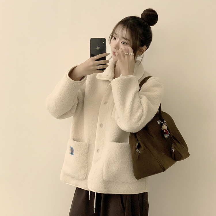 ウールフリースモコモコジャケット IVORY