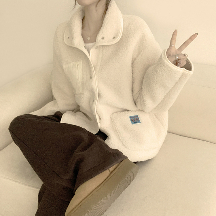 ウールフリースモコモコジャケット IVORY