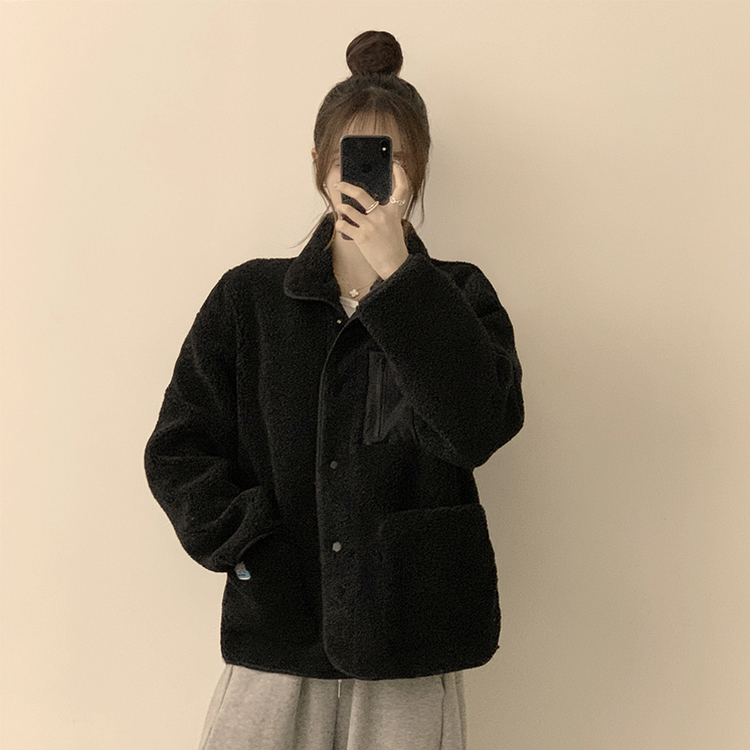 ウールフリースモコモコジャケット BLACK