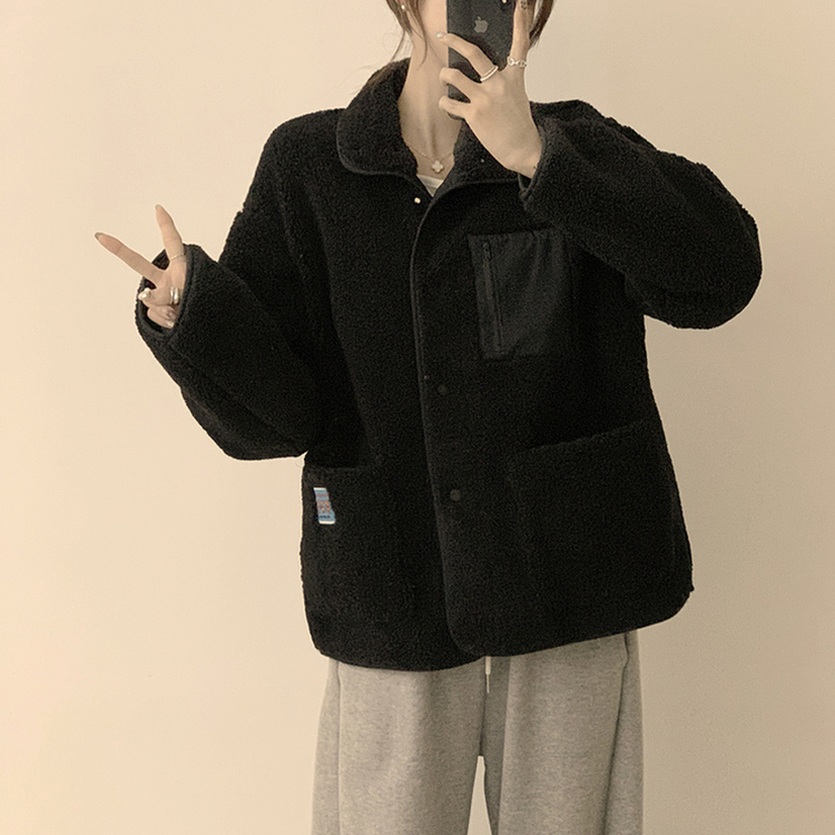ウールフリースモコモコジャケット BLACK