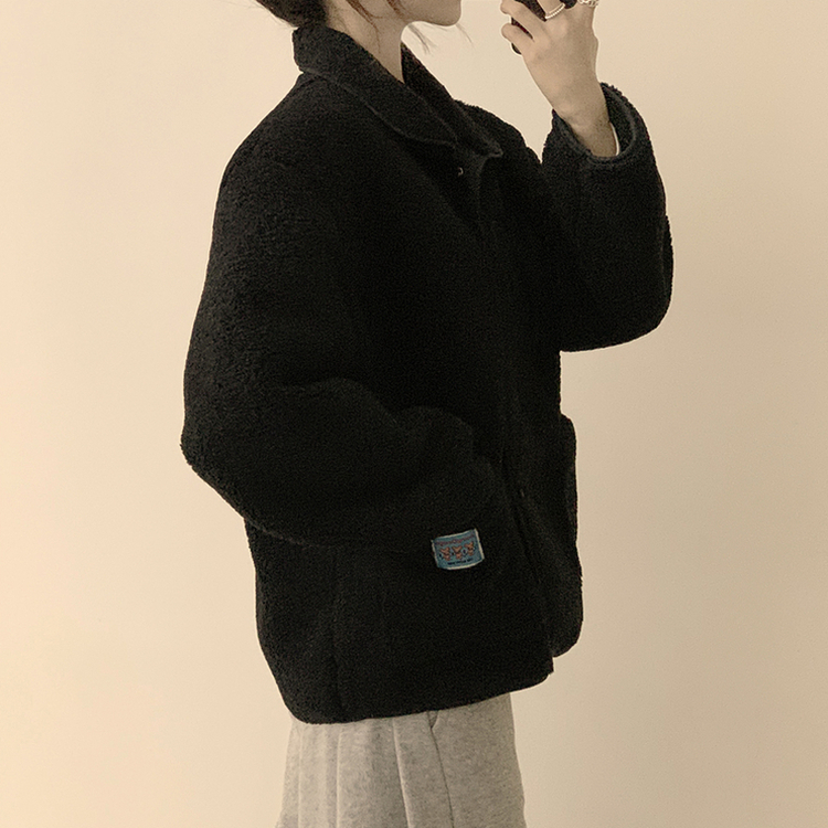 ウールフリースモコモコジャケット BLACK