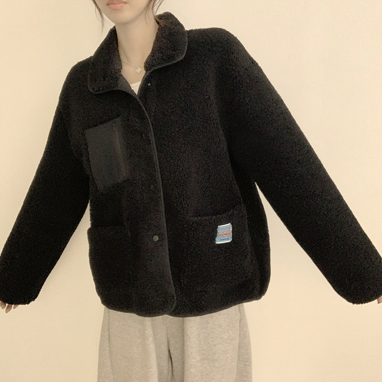 ウールフリースモコモコジャケット BLACK