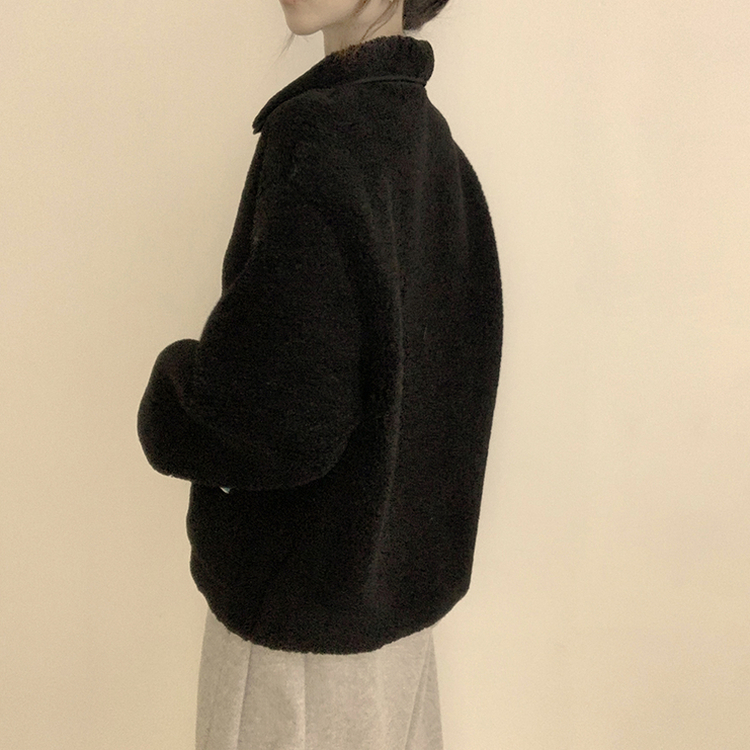 ウールフリースモコモコジャケット BLACK