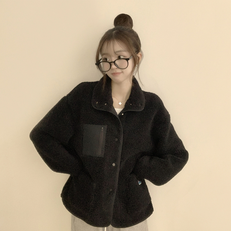 ウールフリースモコモコジャケット BLACK