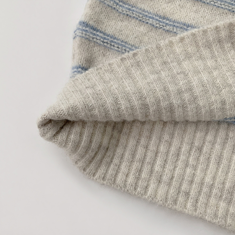 ラウンドデイリーストライプカーディガン