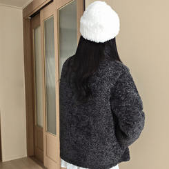 ウールハイネックフリースムスタンジャケット CHARCOAL