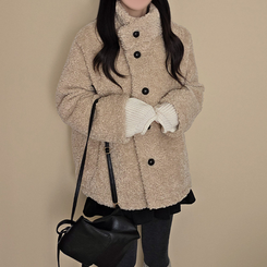 ウールハイネックフリースムスタンジャケット BEIGE