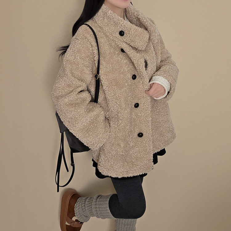 ウールハイネックフリースムスタンジャケット BEIGE