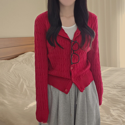 厚手スリムニットカーディガン(6color) RED