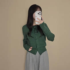 厚手スリムニットカーディガン(6color) GREEN