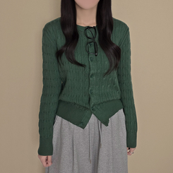 厚手スリムニットカーディガン(6color) GREEN