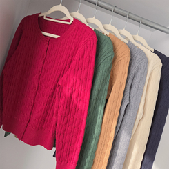 厚手スリムニットカーディガン(6color)