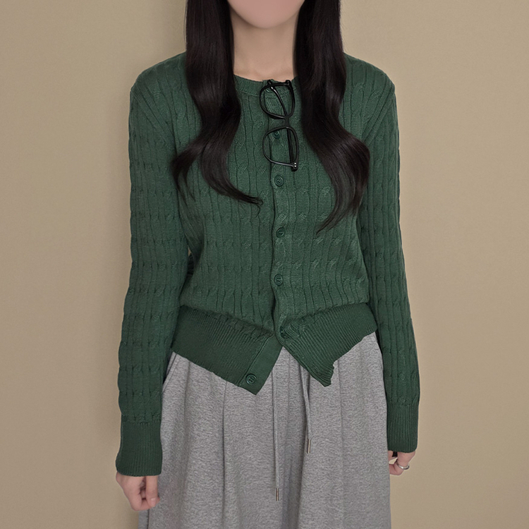 厚手スリムニットカーディガン(6color) GREEN