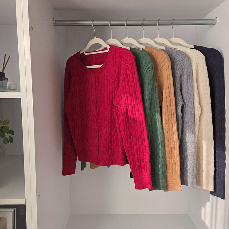 厚手スリムニットカーディガン(6color)