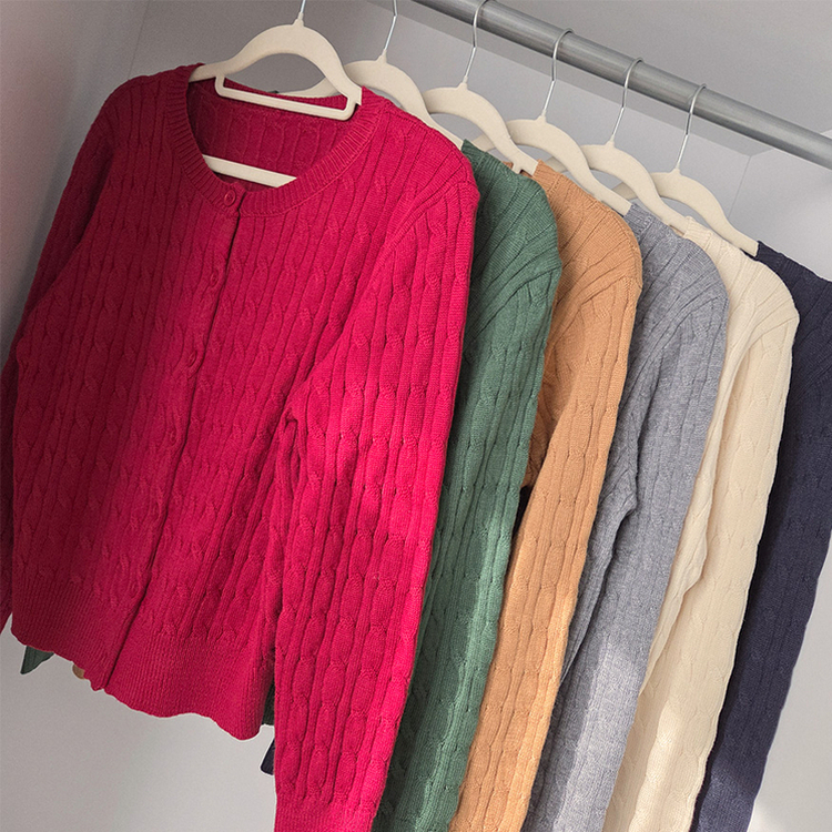 厚手スリムニットカーディガン(6color)