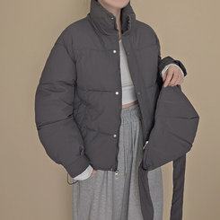 【クロスバッグ付き】 ハイネックダウンジャンパー CHARCOAL
