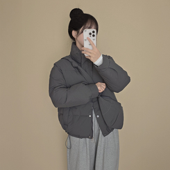 【クロスバッグ付き】 ハイネックダウンジャンパー CHARCOAL