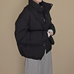 【クロスバッグ付き】 ハイネックダウンジャンパー BLACK