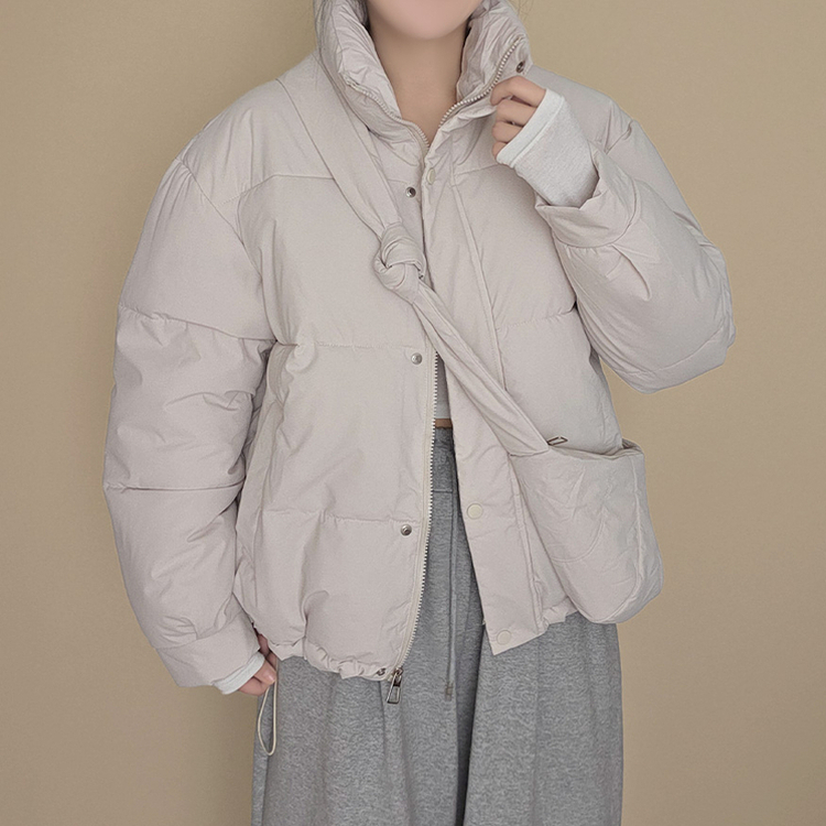 【クロスバッグ付き】 ハイネックダウンジャンパー IVORY