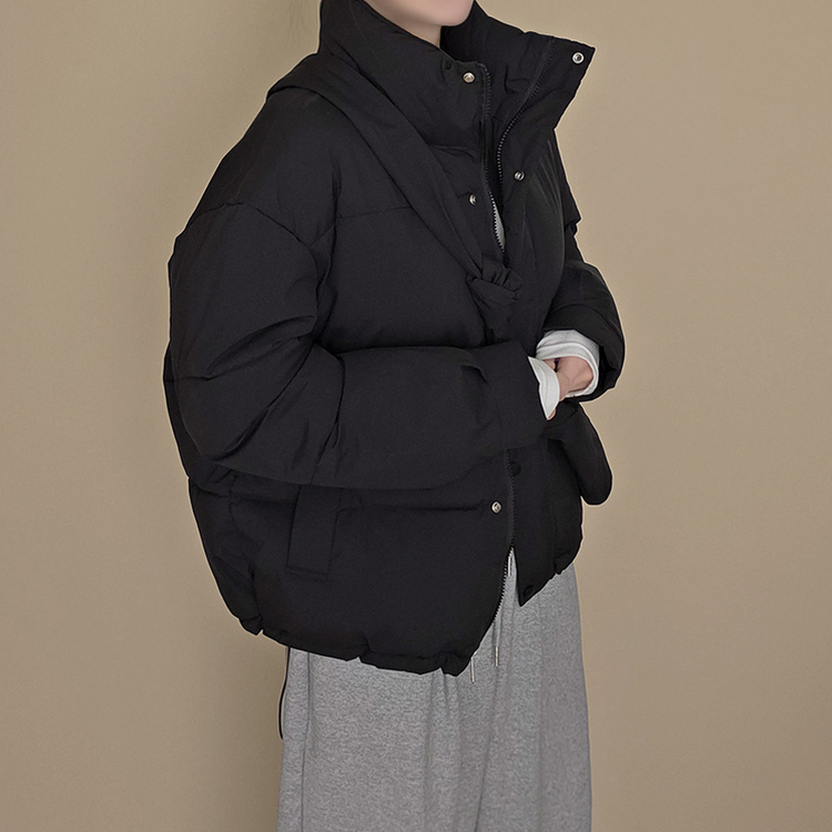 【クロスバッグ付き】 ハイネックダウンジャンパー BLACK