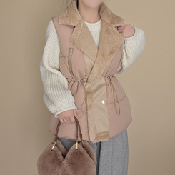 ファーダブルストリングハーフダウンベスト BEIGE