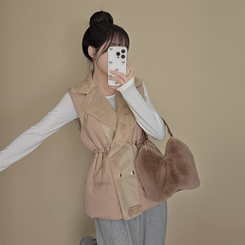 ファーダブルストリングハーフダウンベスト BEIGE