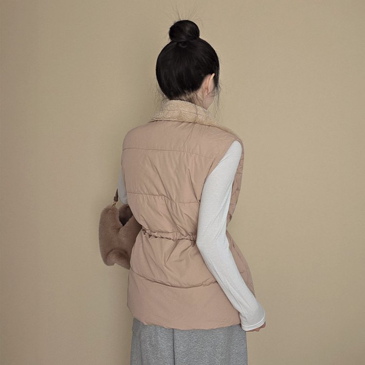 ファーダブルストリングハーフダウンベスト BEIGE