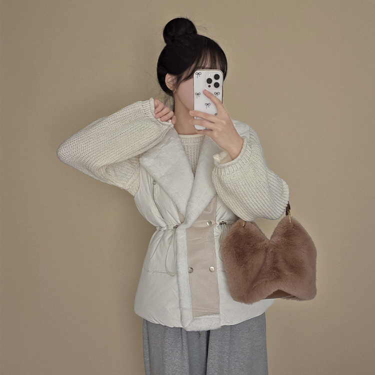 ファーダブルストリングハーフダウンベスト IVORY