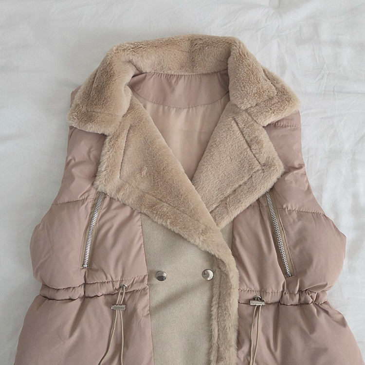 ファーダブルストリングハーフダウンベスト