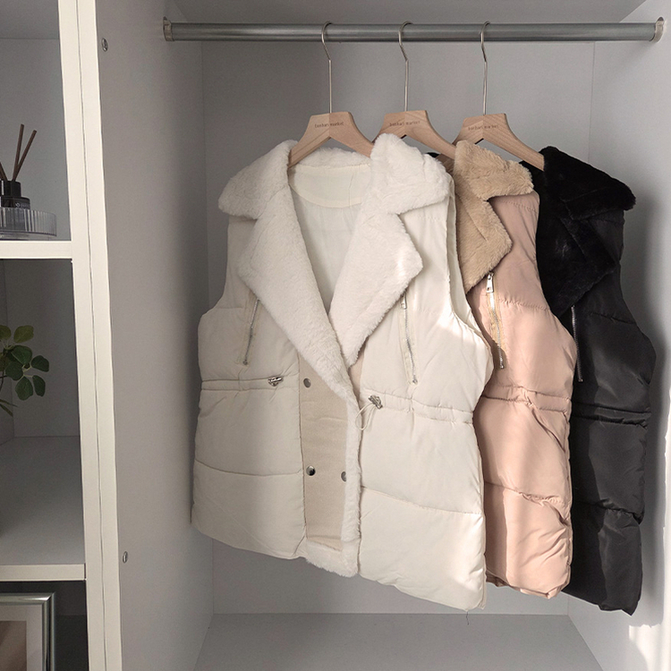 ファーダブルストリングハーフダウンベスト