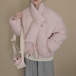 ストリングポケットショートダウンジャンパー PINK