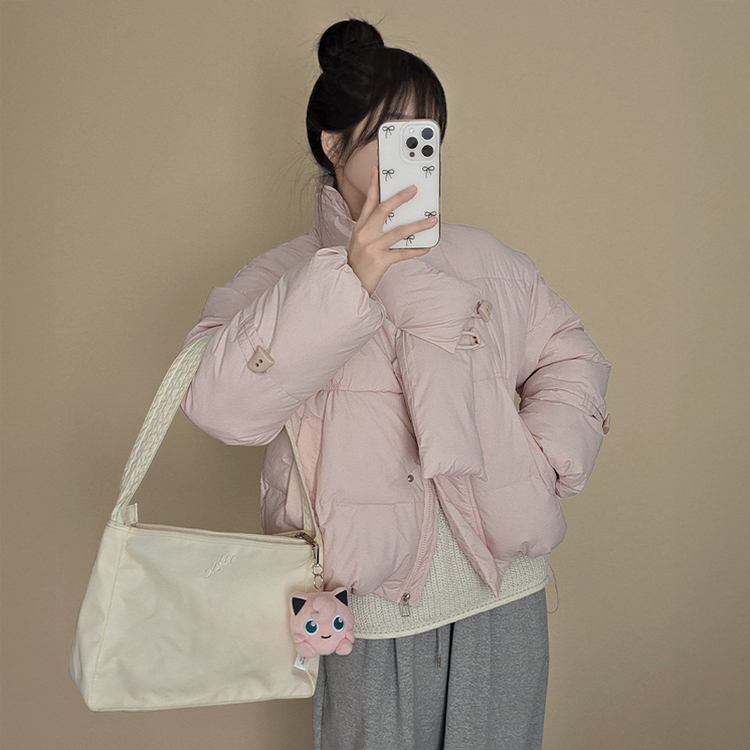 ストリングポケットショートダウンジャンパー PINK