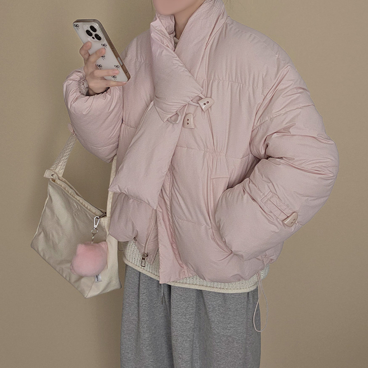 ストリングポケットショートダウンジャンパー PINK