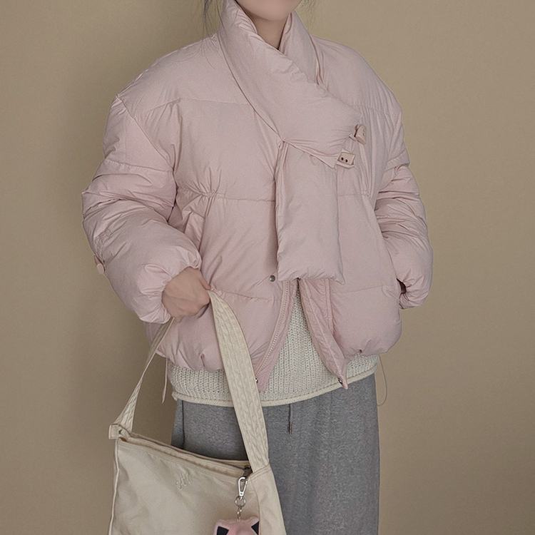 ストリングポケットショートダウンジャンパー PINK