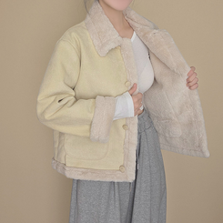 ボタンファーハーフムスタンジャケット CREAM