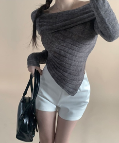 リブアンバランススパンニット GREY