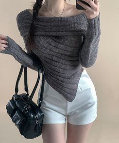 リブアンバランススパンニット GREY