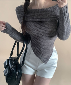 リブアンバランススパンニット GREY